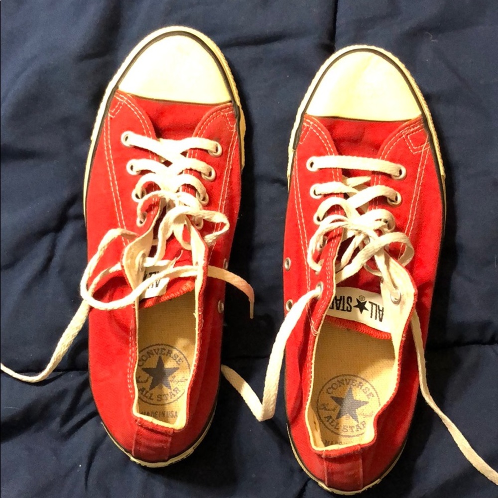 Red low top canvas Converse All Star Chucks